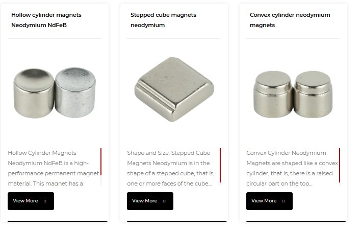 Hollow cylinder NdFeB magnets, stepped cube magnets, convex cylinder neodymium magnets